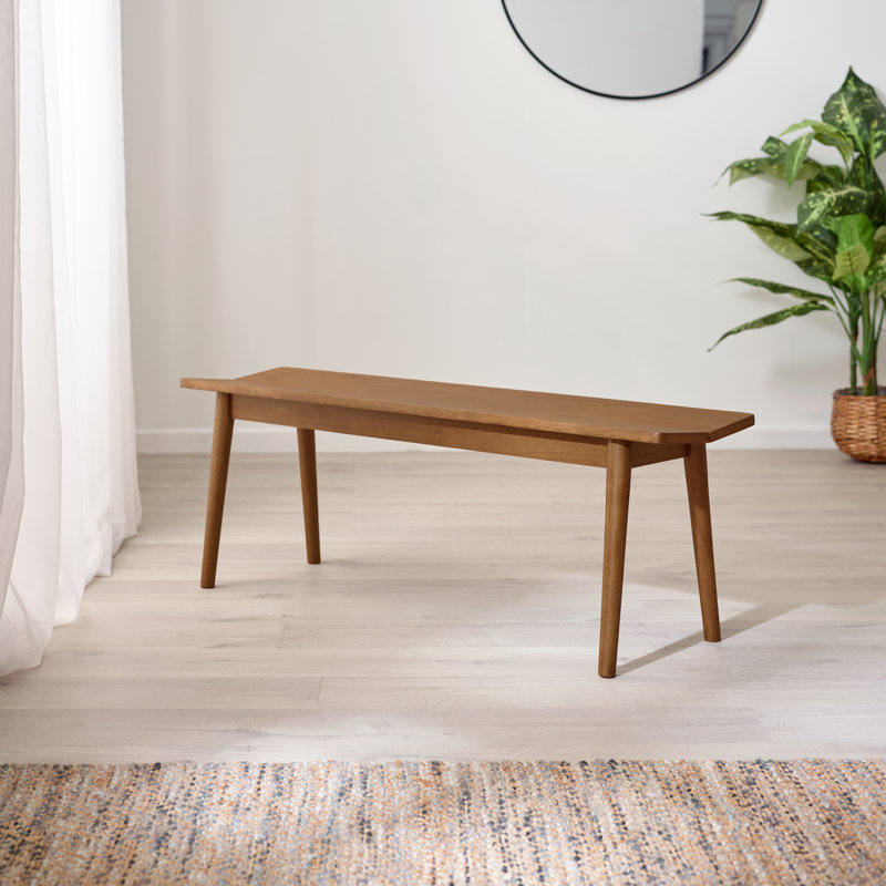 Aoibheann Solid Wood Bench - Traditional Rustic Farmhouse Kitchen Style, 43cm H x 120cm W x 30cm D, Walnut
