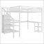 Grand lit mezzanine en métal avec garde-robe et lumière DEL
