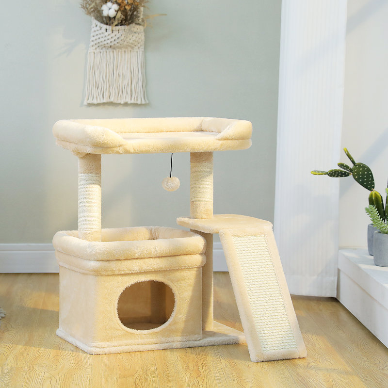 27-inch Small Cat Tree Tower , Beige