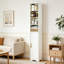 Grande armoire de rangement avec 6 tablettes réglables et une base fermée - Organisateur polyvalent pour la salle de bain, la cuisine, le garde-manger et le salon
