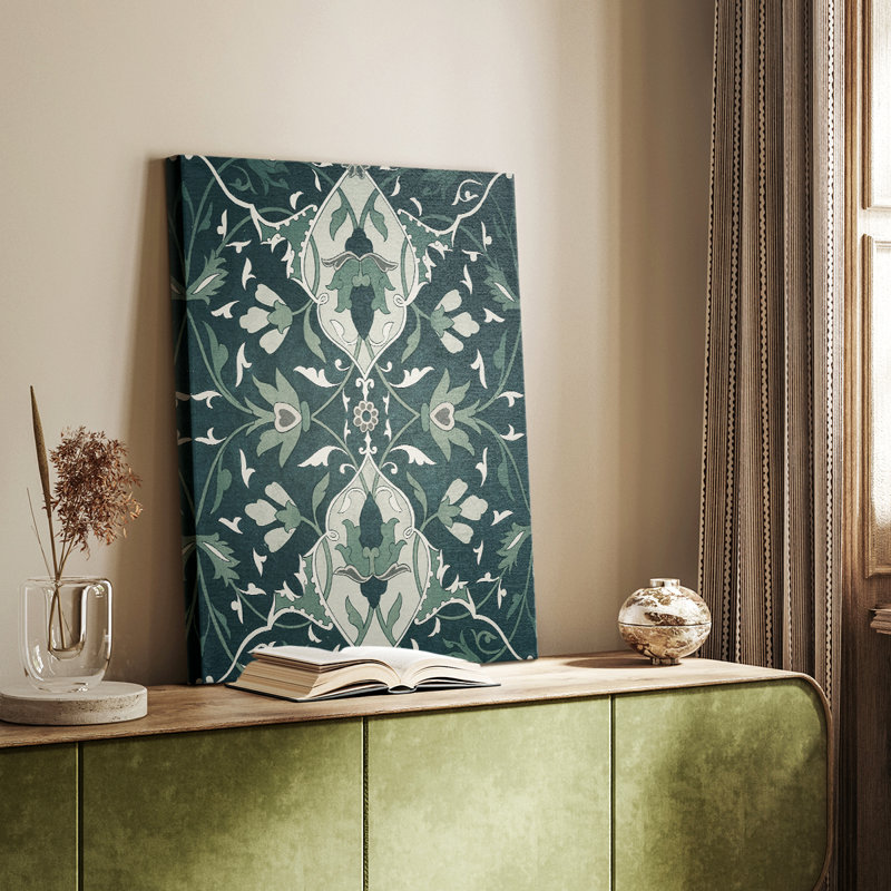 Impression abstraite rétro Cxxv - galerie enveloppée de cavas, Vert, H 18 po x l 12 po