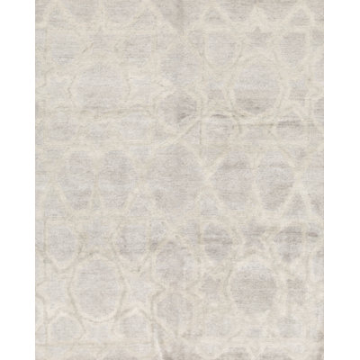 Geometric Area Rug in Light Gray/Ivory