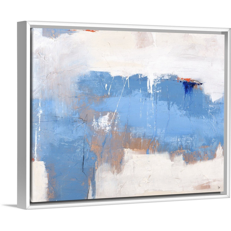 Sérigraphie I - reproduction sur toile, H 26 po x l 32 po x P 1,75 po, Cadre flottant blanc
