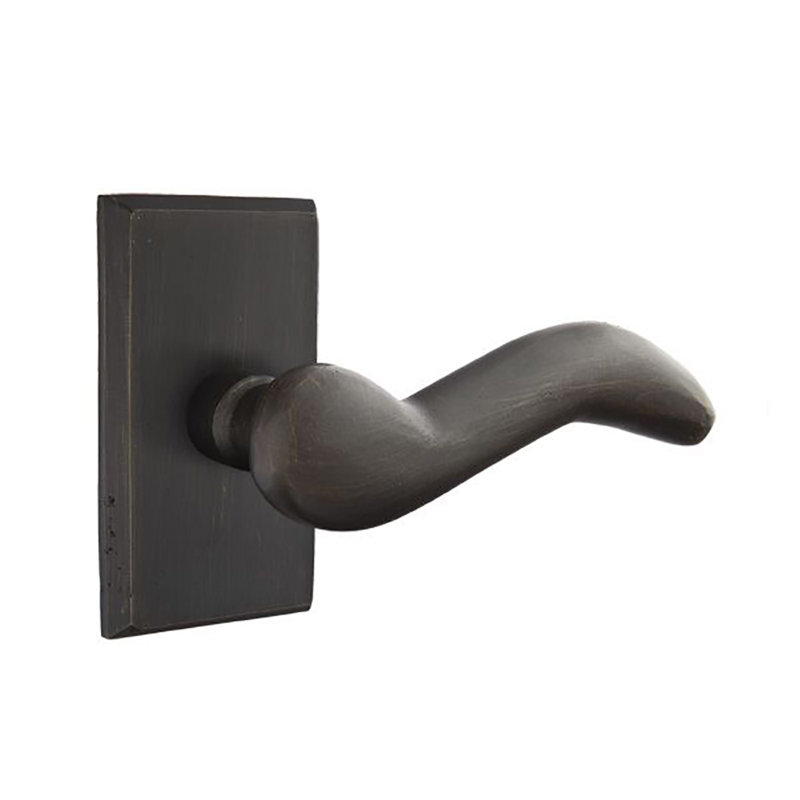 Faux levier de porte double avec rosette Cody, Oui, Bronze moyen