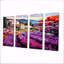 «White Cottage In Blossoming Lavender Fields - Lavender Fields, art mural», 4 pièces-977022736