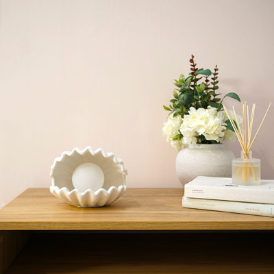 Sammie White Ceramic Shell Table Lamp + 3W G9 3000K