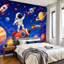 Peler et coller le papier peint de la chambre d'enfant, les planètes spatiales colorées, les fusées, l'astronaute, art mural, auto-adhésif et amovible-1238231351