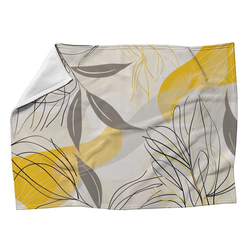 Floral Cool Pattern Machine Printed Throw Blanket, 50" W x 60" L