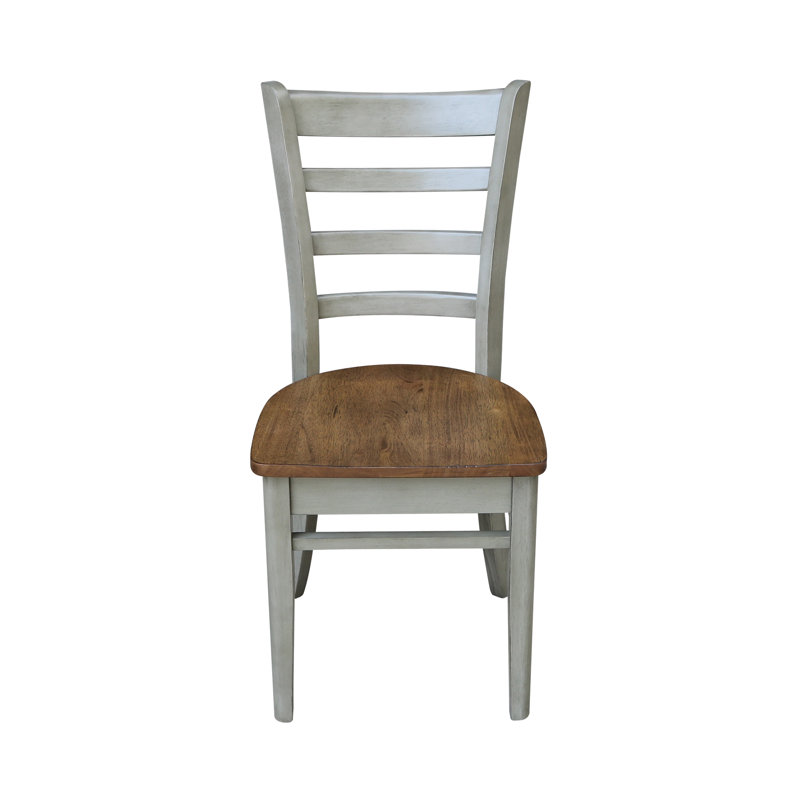 Alvery 17.7'' H Solid Wood Side Chair, Hickory/Stone