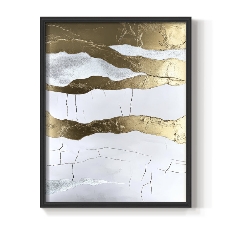 Reproduction encadrée abstraite du XIXe siècle - prête à être accrochée, H 10 po x P 8 po, Noir