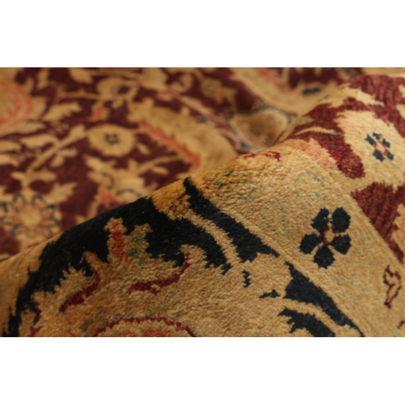 One-of-a-Kind Rectangle 6' X 9' New Age Wool Area Rug in Dark Red