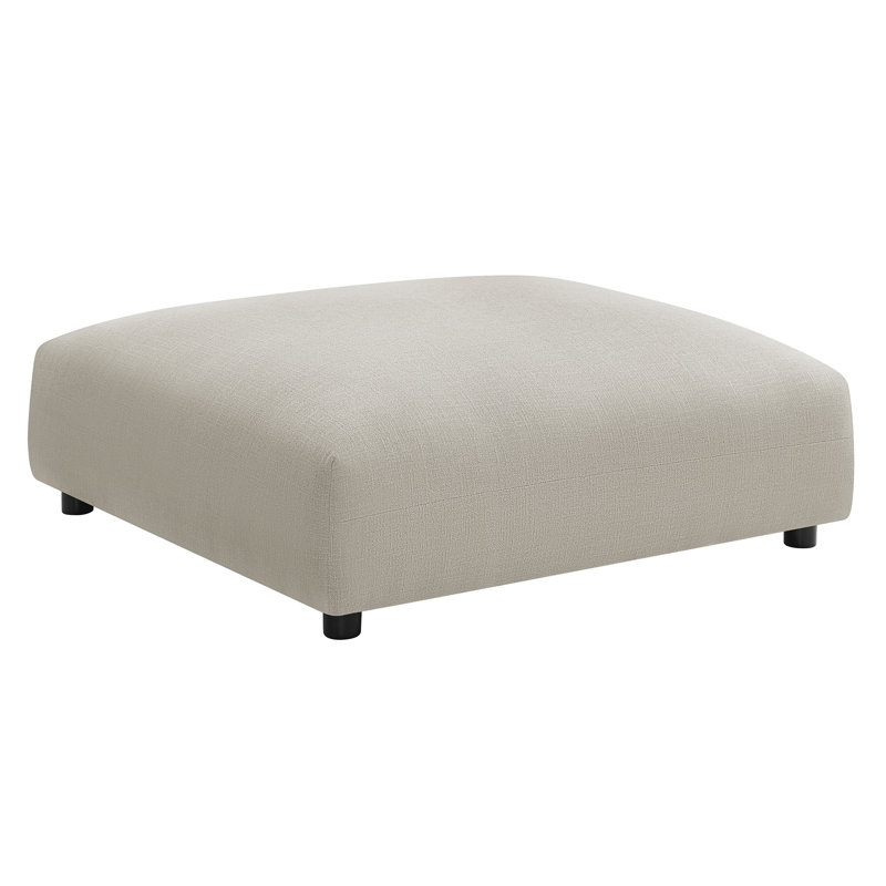 Solace Modular Upholstered Fabric Ottoman, Beige Fabric