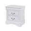 Table de chevet en pin massif blanc avec 2 tiroirs spacieux et 2 glissières en métal