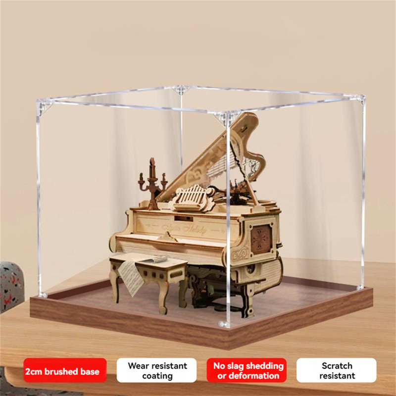 Boîte décorative en plastique, Brun / Transparent