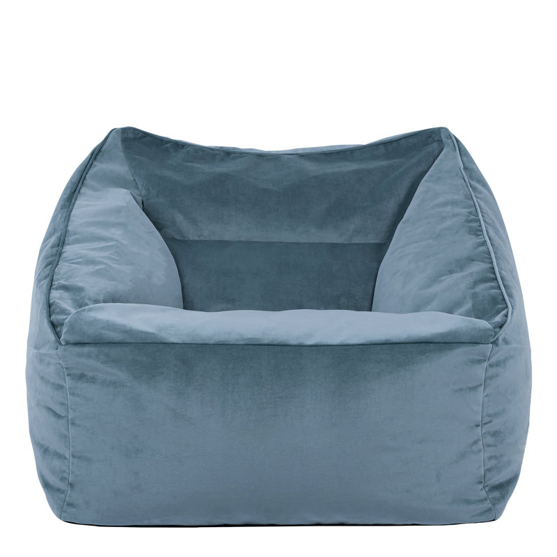 Bean Bag Bazaar Natalia Velvet Armchair Bean Bag, Mineral Blue