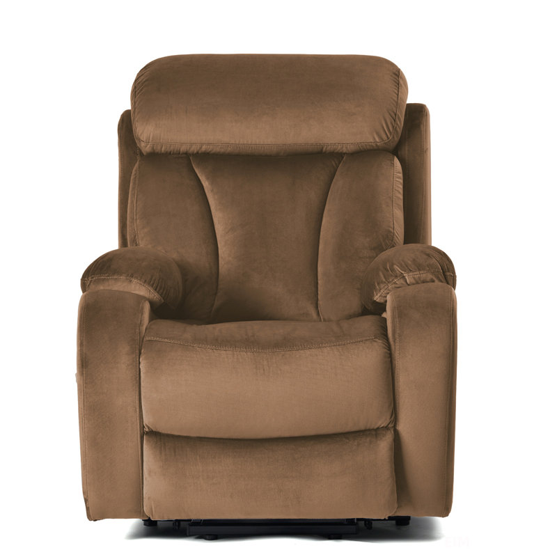 Fauteuil inclinable électrique, Velours brun