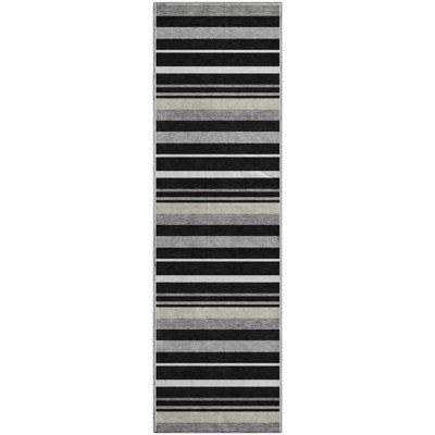 Premium Machine Washable Prisco Black Rug