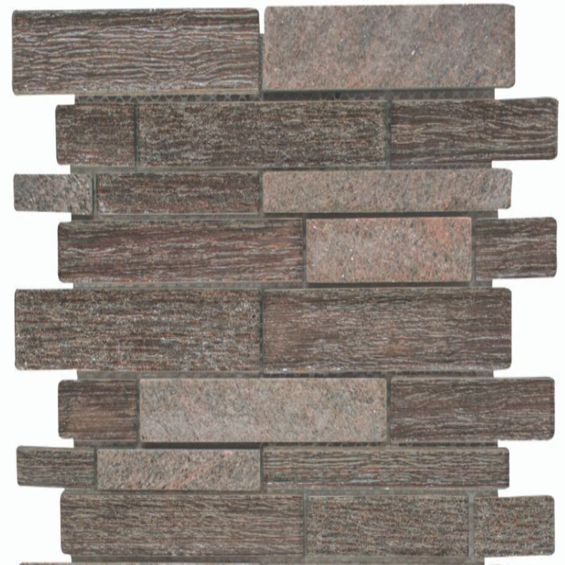 Cosmos Brick Glass Mosaic Tile, Brown