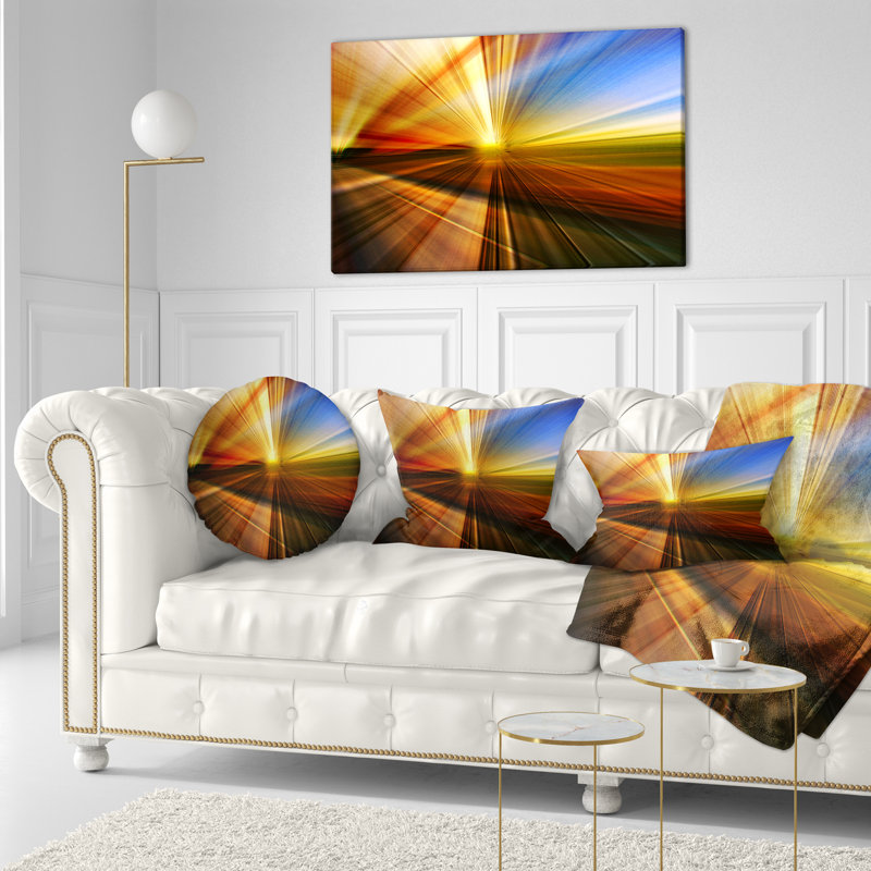 Coussin lombaire à rayons abstraits 