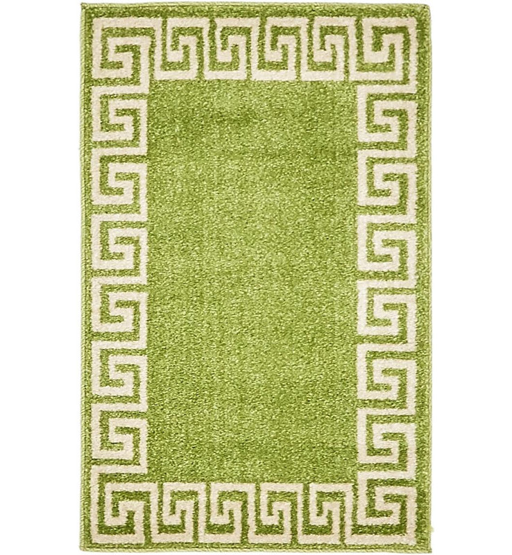 Balabak Power Loom Light Green Rug, Rectangle 2' x 3'1"