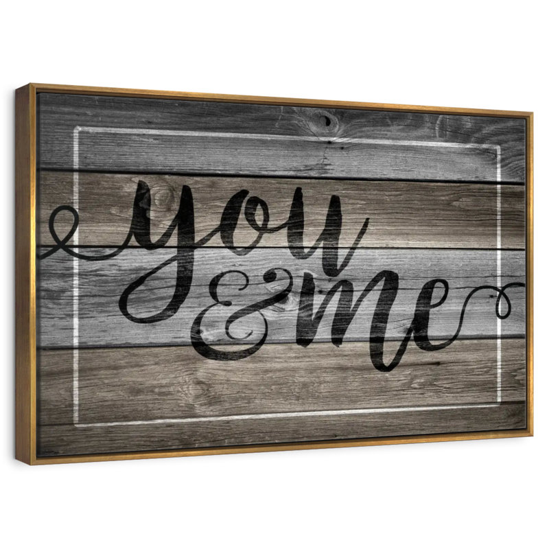 Plaque murale "You And Me", Cadre flottant doré, 37 po x 25 po