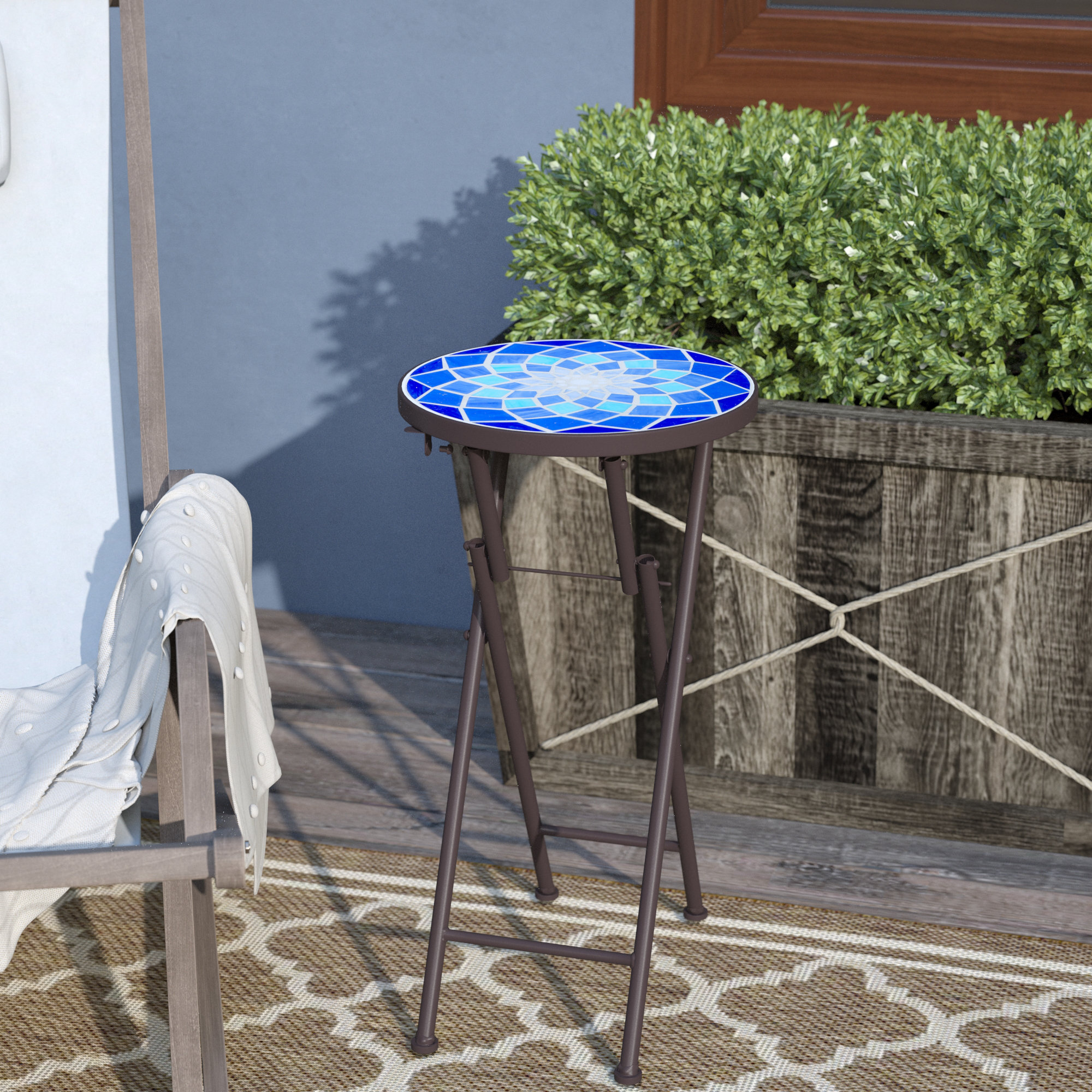 Charlton Home Ruhlman Folding Stone/Concrete Side Table & Reviews | Wayfair