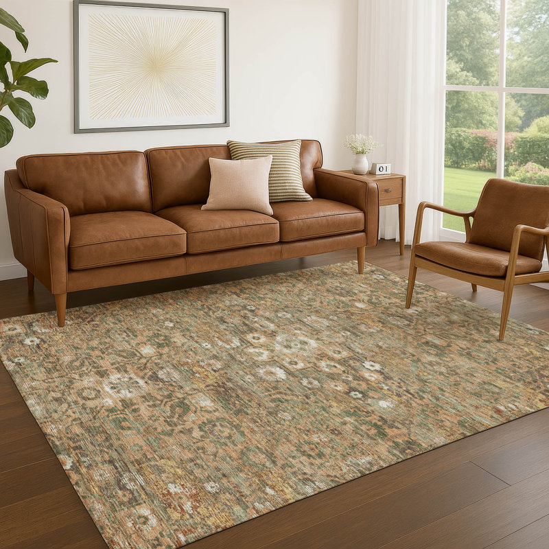 Tapis lavable à la machine intérieur / extérieur ACN2782 Global Chantille, Cuivre, 9 pi x 12 pi