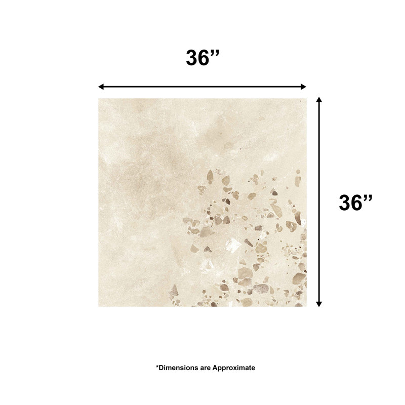 Carreaux de porcelaine Terrazzo 36 po x 36 po Corte Serena, Blanc Bianco
