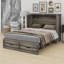 Armoire lit escamotable Murphy avec station de charge, lit plateforme pliable multifonctionnel avec grand tiroir de rangement-318501195-318501188