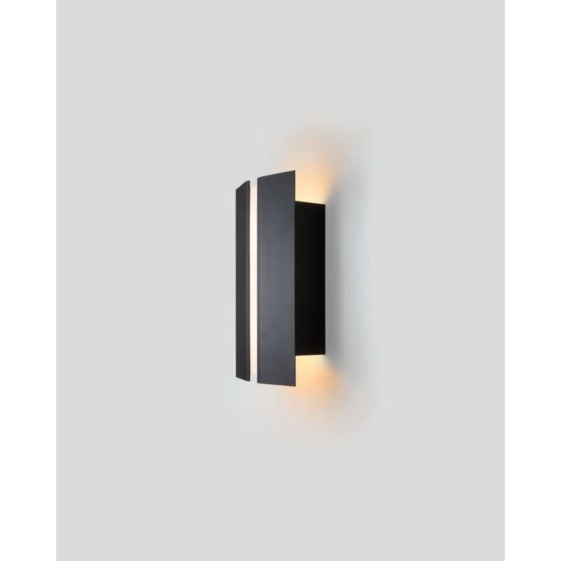 Rima Dimmable LED Flush Mount Sconce, Textured Black, 4000