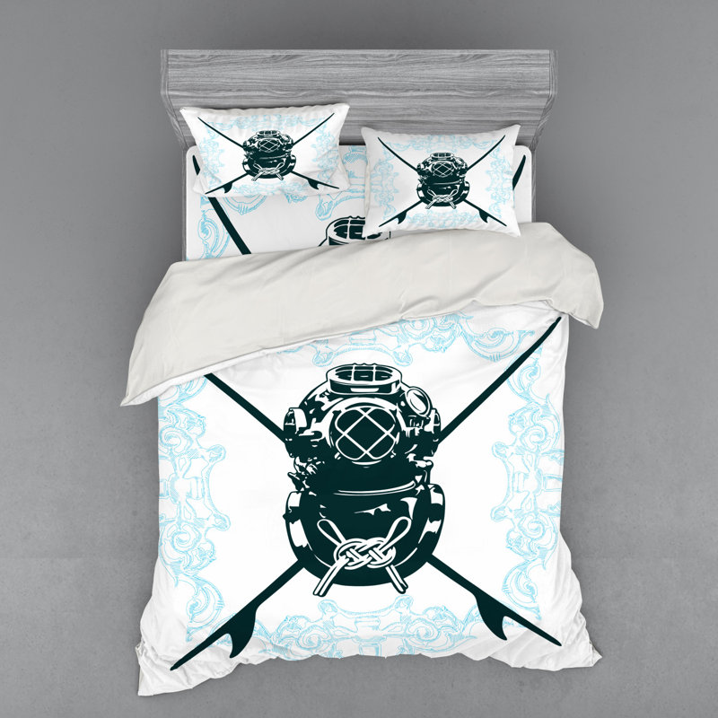 Coastal Polyester Duvet Cover, Queen Duvet Cover + 3 Additional Pieces