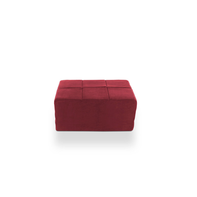 Repose-pieds rectangulaire de 35,4 po de largeur, 100 % polyester marron