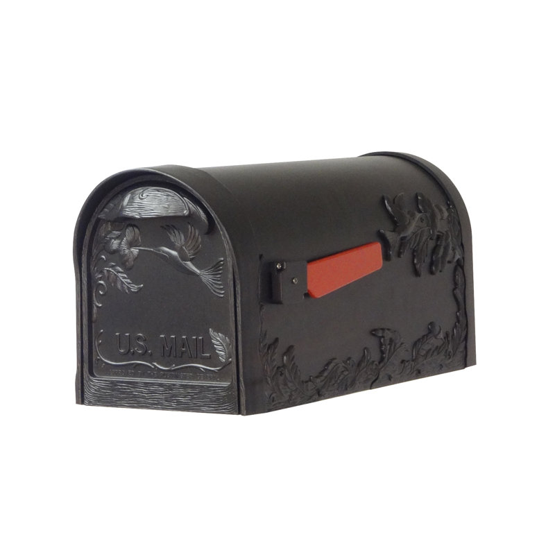 Hummingbird Aluminum Post Mounted Mailbox with Magnetic Closure