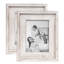 Ensemble de 2 cadres photo en bois blanc 5" x 7"-117482325