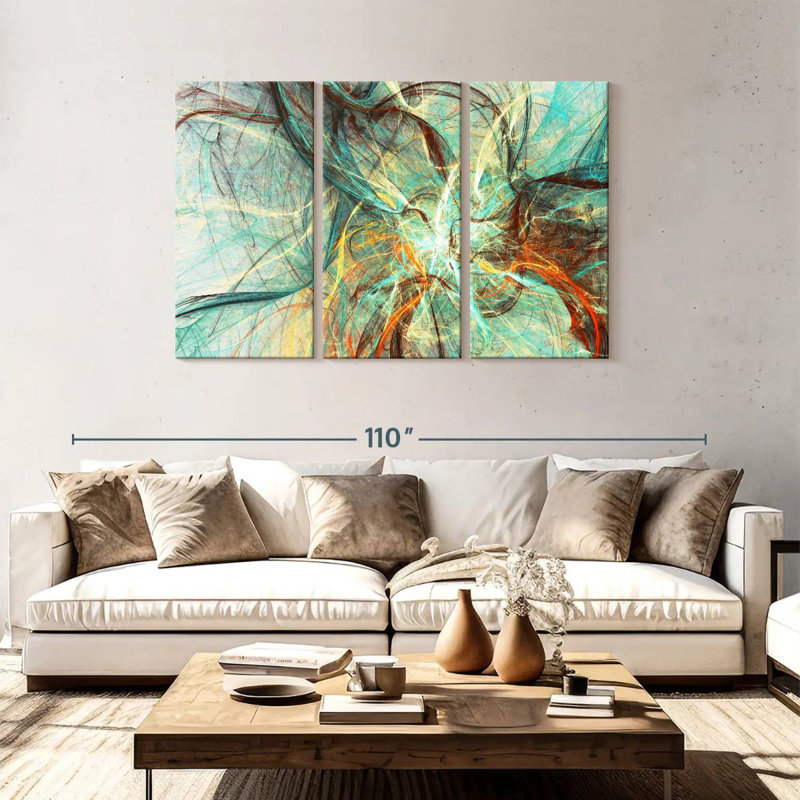 Avery Underwater Currents Abstract, 48" H x 74" W