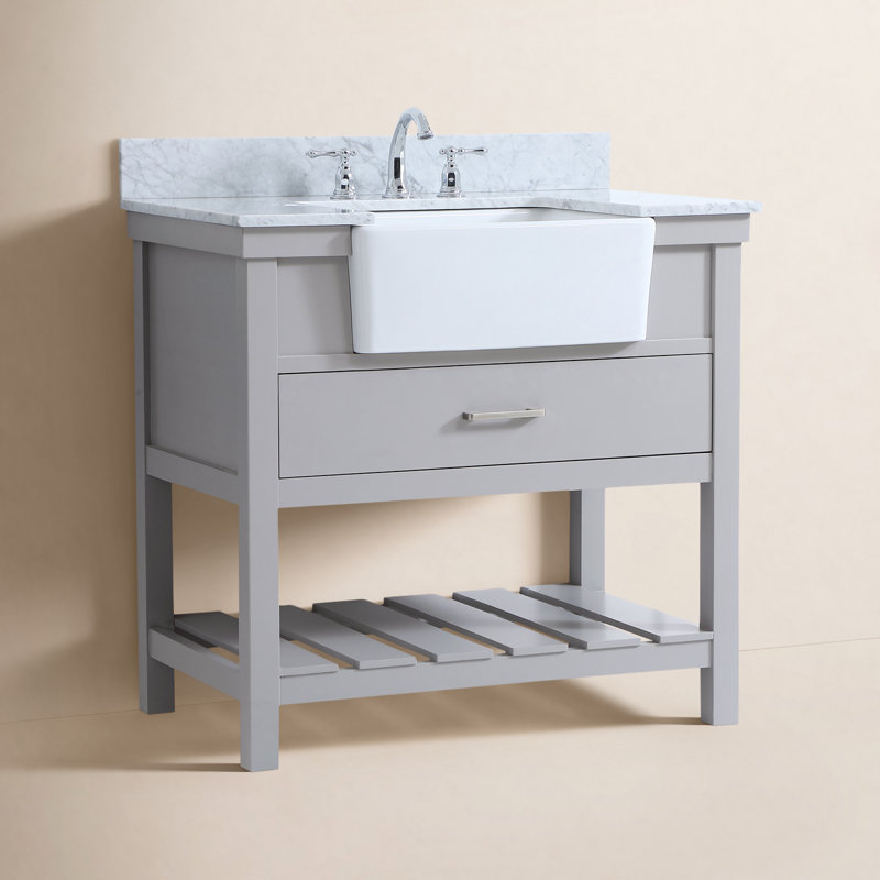 Ensemble de meuble-lavabo simple 36 po Pelaghia, Gris