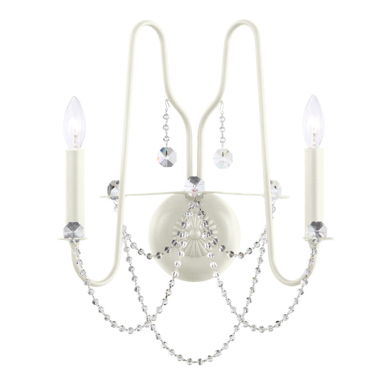 Esmery Candle Wall Light, White, Optic Crystal