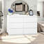 Armoire de rangement 47 pouces à 6 tiroirs, commode à panneau ondulé
