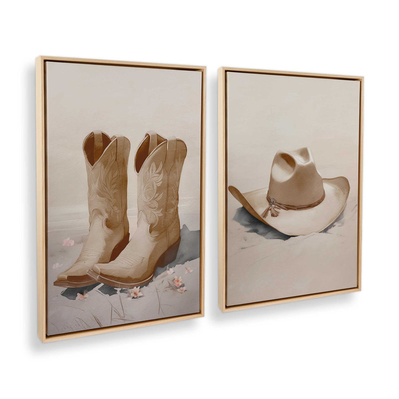 «Sandy Cowboy Essentials», ensemble de 2, H 37 po x l 50 po, Cadre américain en érable flottant