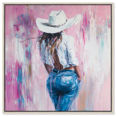 Pink Frontier Canvas Cowgirl Art by Art Remedy