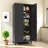 71'' 2 Shapely Doors Cabinet, Metal Storage Cabinet With Doors And Adjustable Shelves, For Bedroom, Living Room, Kitchen