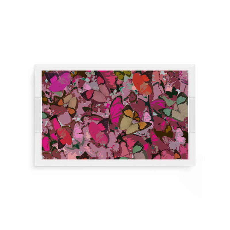 Plateau décoratif rectangulaire en acrylique Mariposa, Rose, L 12,5 po x P 7,75 po x H 2 po