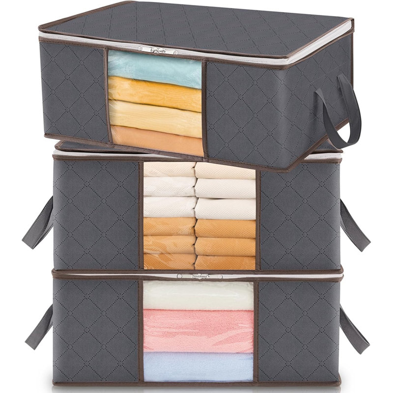 Brayden Studio Fabric Storage Bag, Grey