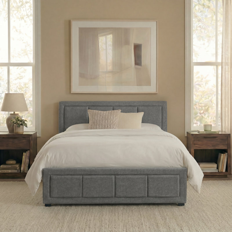 Ottoman Fabric Lift Up Storage Bed , UKFR Certified, Light Grey, Single (3')