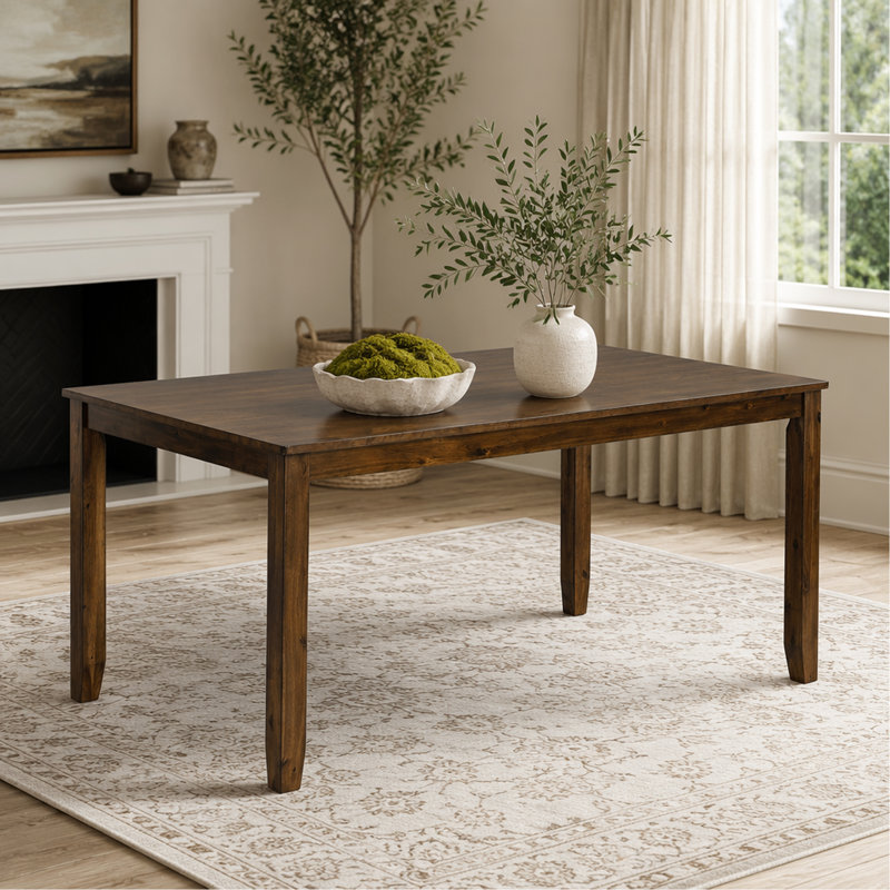 Wooden Dining Rectangular Table, Kitchen Table For Small Space, 4 Person Dining Table, Walnut
Only The Table