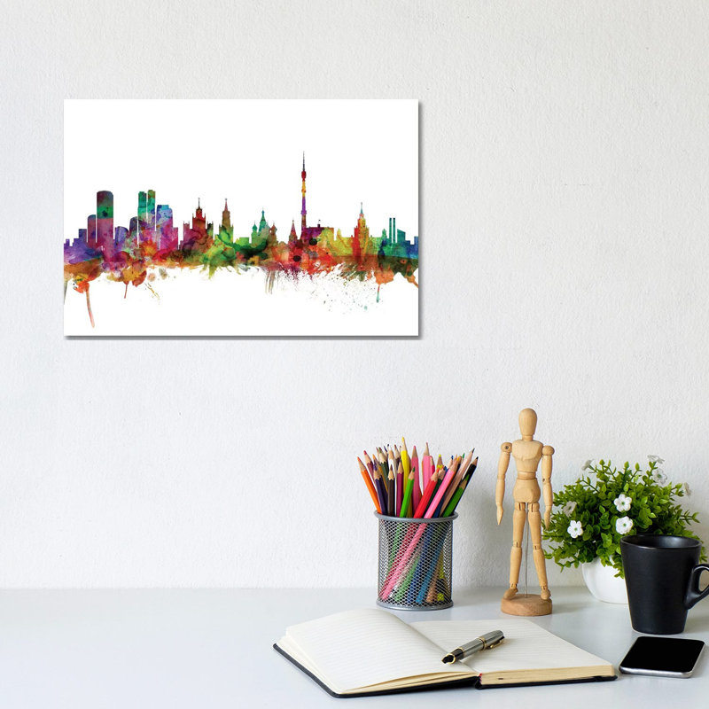 Moscow, Russia Skyline by Michael Tompsett - Wrapped Canvas Gallery-Wrapped Canvas Giclée, 20.32 cm H x 30.48 cm W