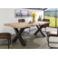 Solid Wood Top Metal Base Dining Table-64126007-64126008-64126009