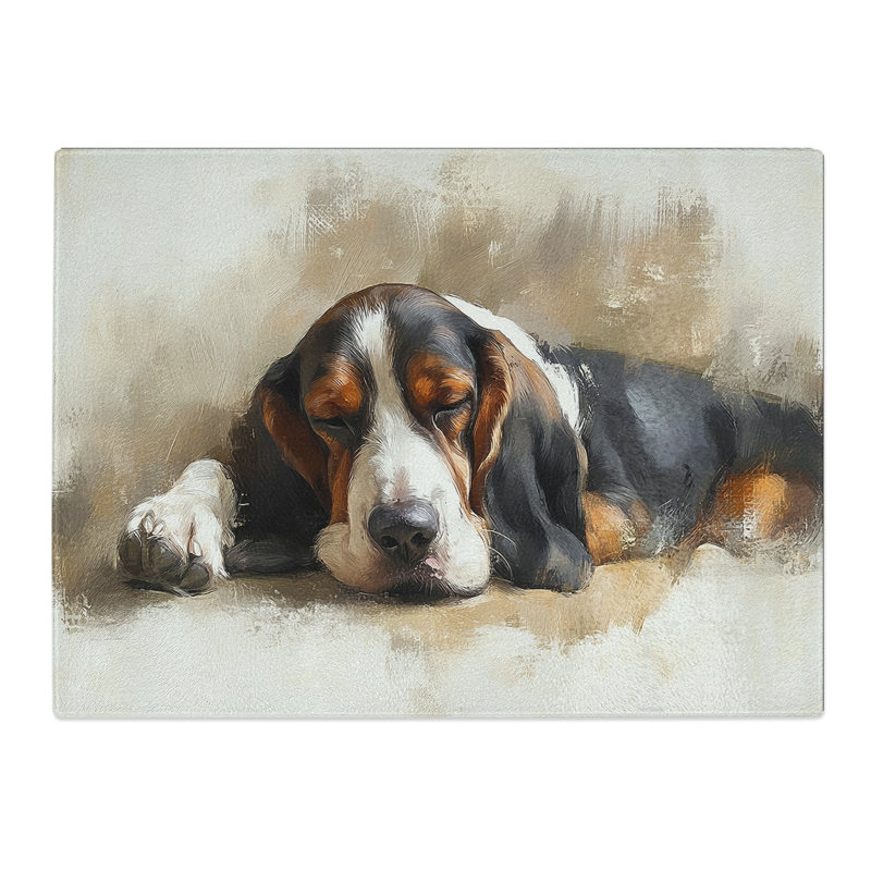 Basset Hound Vol.4  Glass Chopping Board