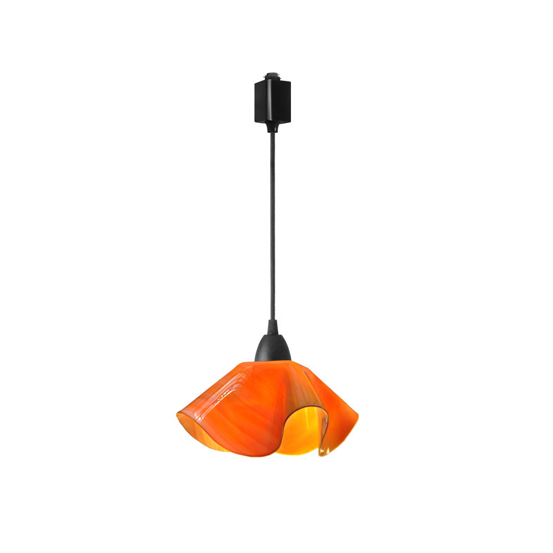 Luminaire suspendu Dale, Petit, Noir, Tangerine orange