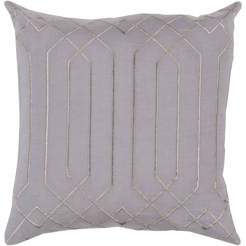  Coussin Lin, 20 po X 20 po, Gris, Housse de coussin seulement - sans insert